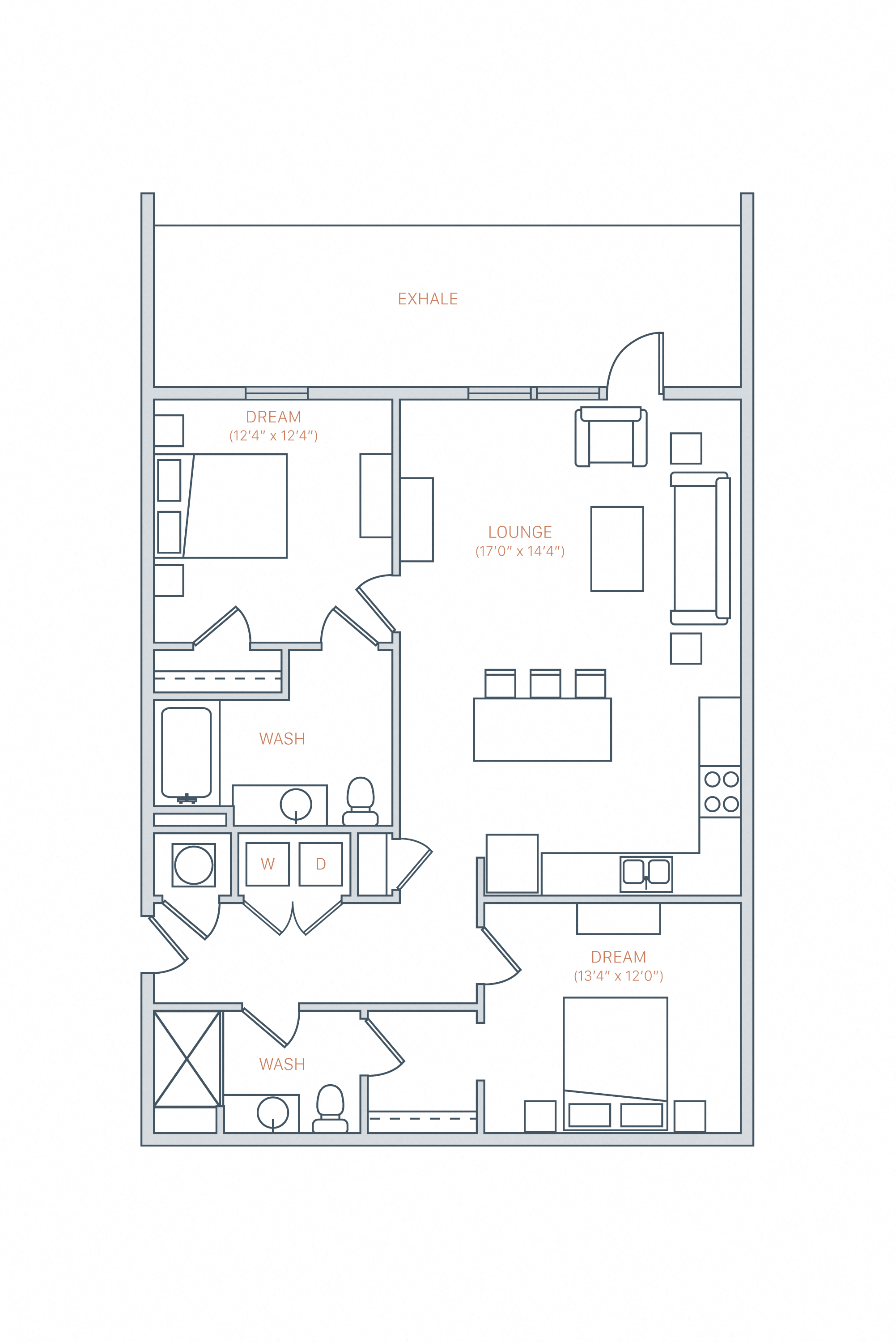bedroom floor plan | the mille brookhaven apartment homes